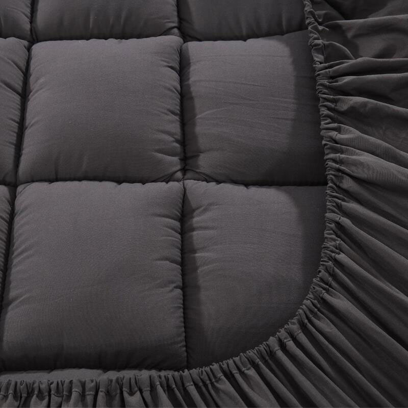Bamboo Pillowtop Mattress Topper Charcoal Double - Image 4