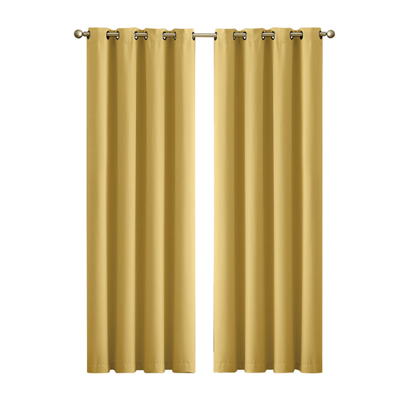 Blockout Curtains Eyelet Matte Mustard