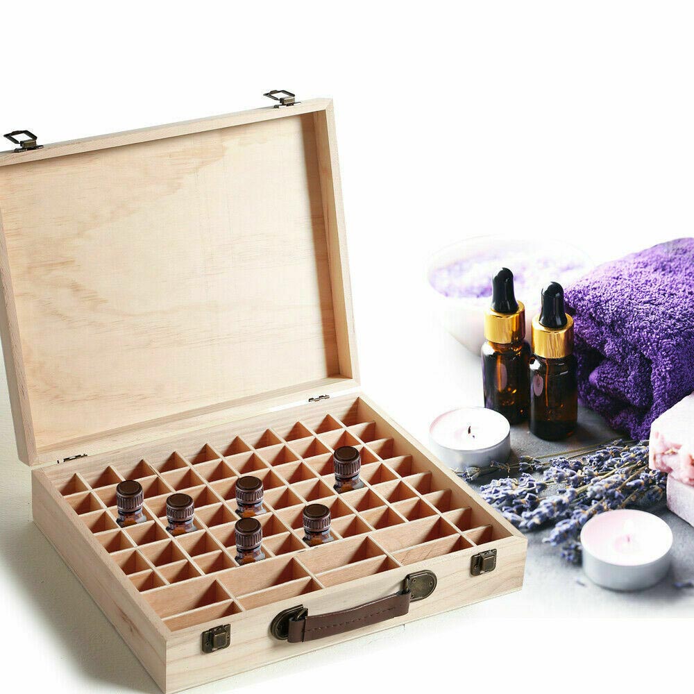 Aromatherapy Essential Oil Box Wooden 70 Slots - Image 6