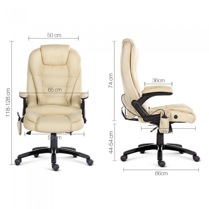 Executive Massage & Heating Office Chair Beige - Image 2