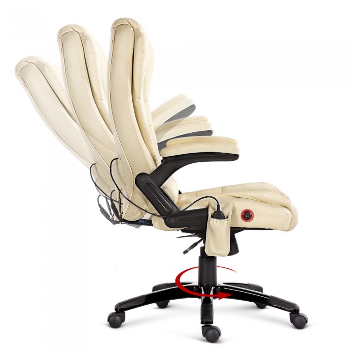 Executive Massage & Heating Office Chair Beige - Image 3