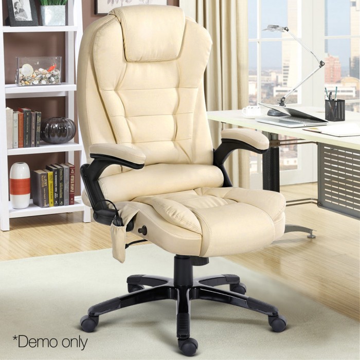 Executive Massage & Heating Office Chair Beige - Image 6