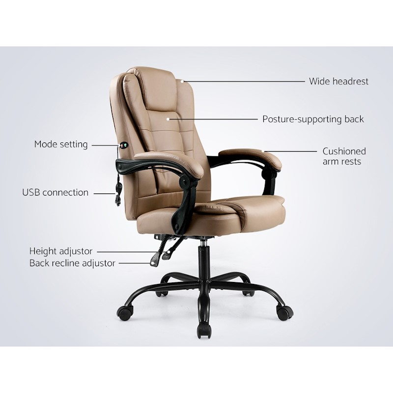 Executive Massage Office Chair Espresso - Image 3
