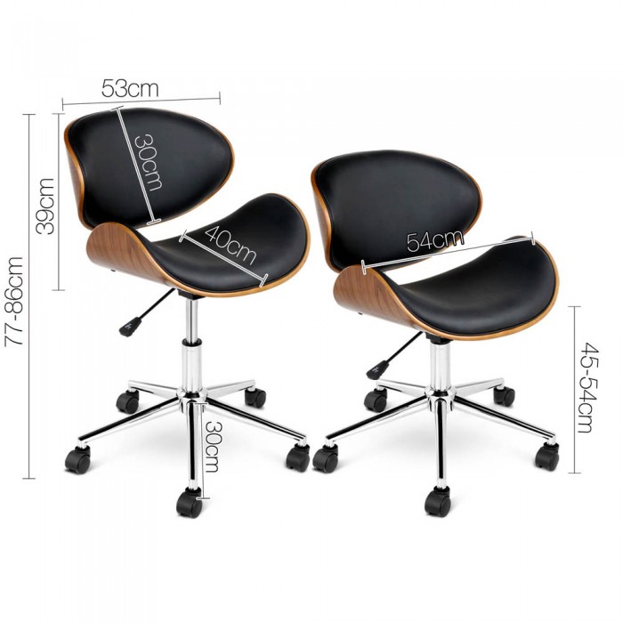 Executive Wooden Office Chair Lacroix Black - Image 2