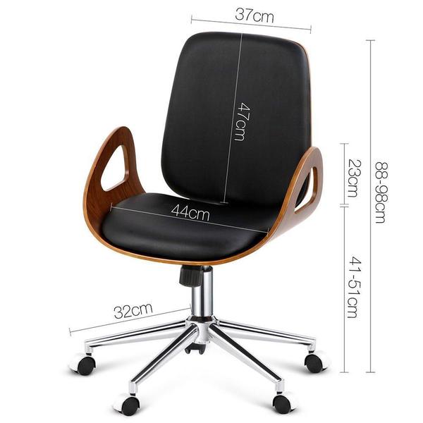 Executive Wooden Office Chair Black Model 4 - Image 2