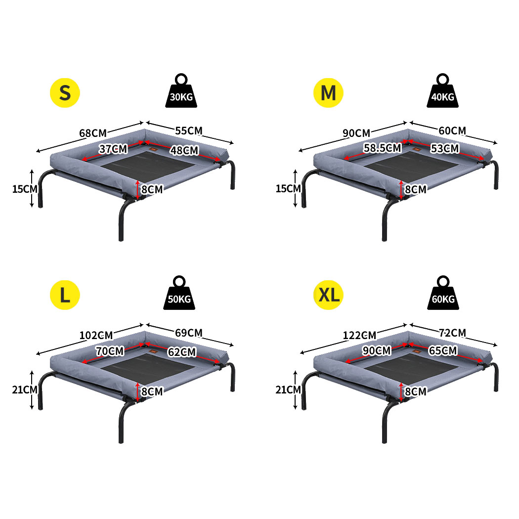 Pet Dog Cat Bed Trampoline Hammock Grey - Image 2