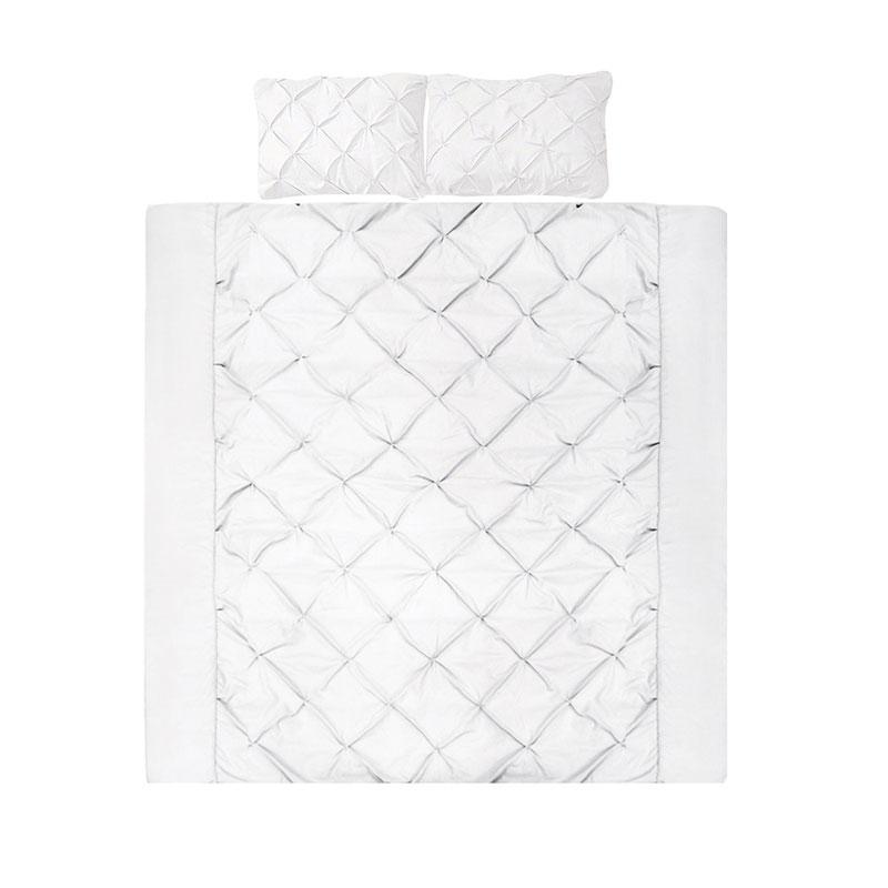 Quilt Cover Set 800TC Diamond Pintuck White