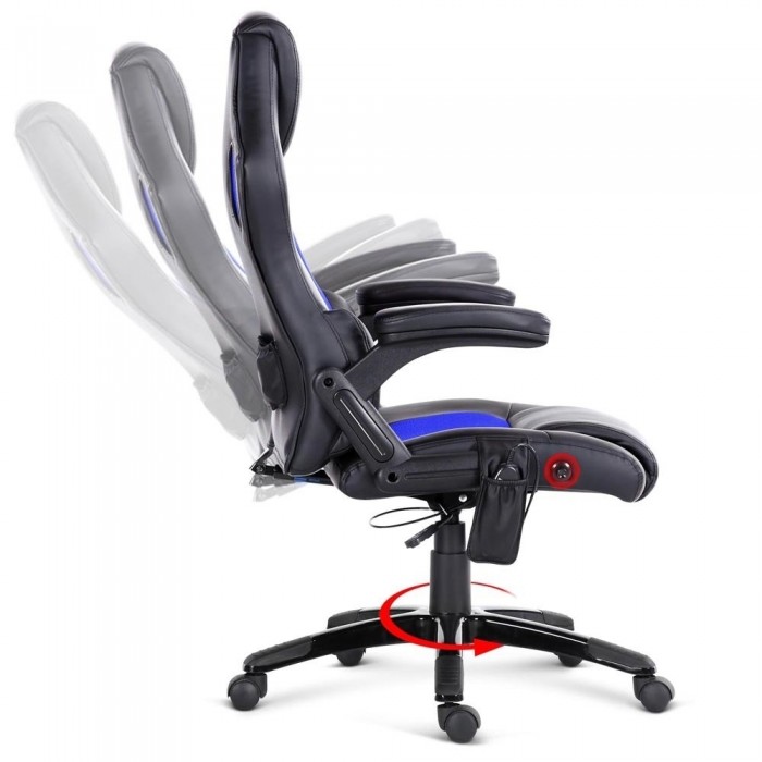 Racer Massage & Heating Office Chair Blue - Image 3