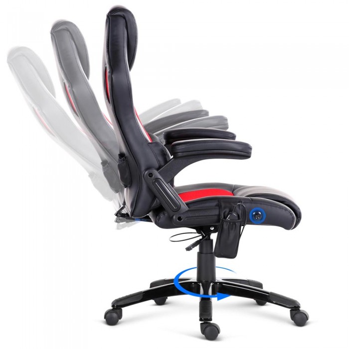 Racer Massage & Heating Office Chair Red - Image 3
