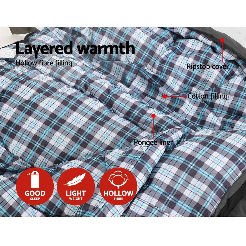 Sleeping Bag Thermal Navy Blue Single - Image 3