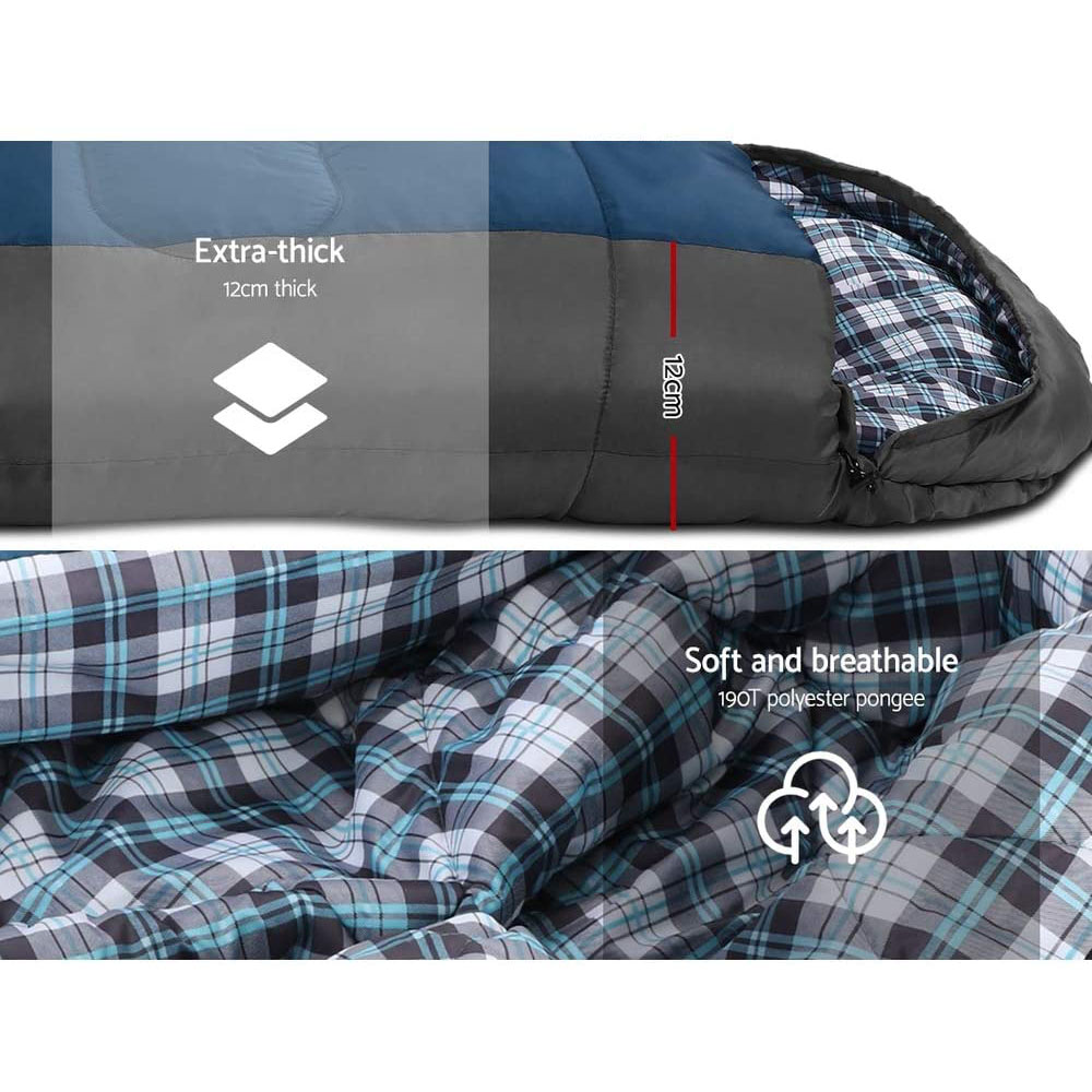 Sleeping Bag Thermal Navy Blue Single - Image 5