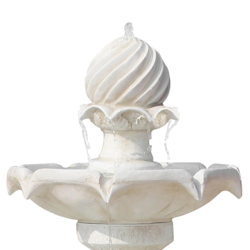 Solar Fountain 3 Tier Beige Classic Birdbath - Image 3