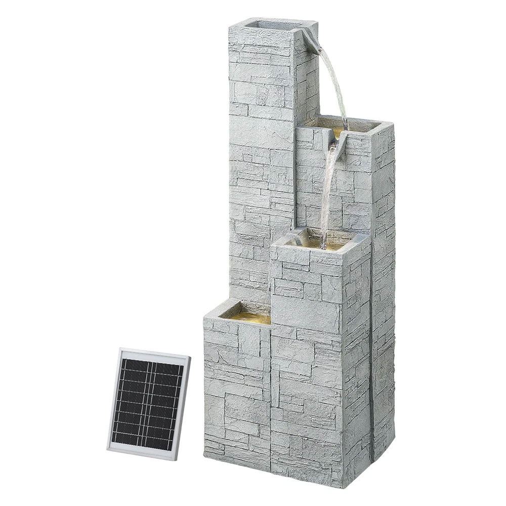 Solar Fountain 4 Tier Stone