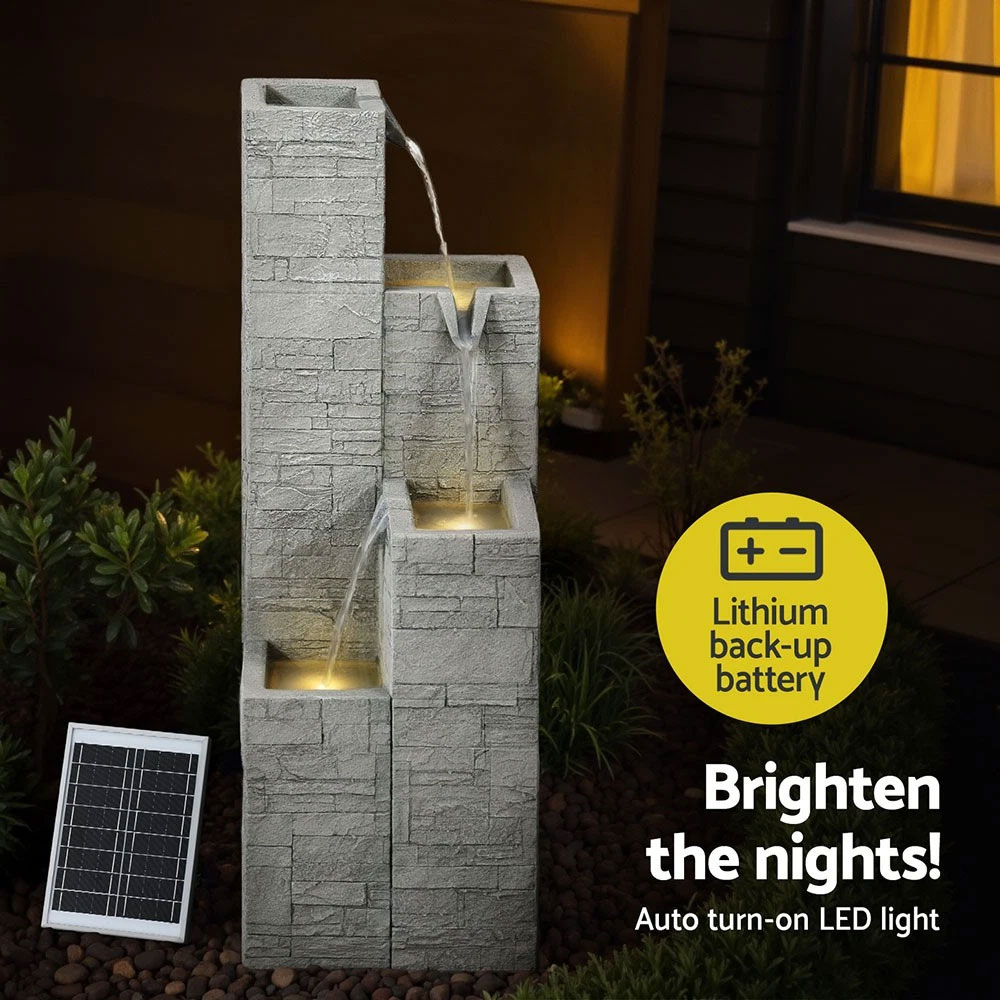 Solar Fountain 4 Tier Stone - Image 5