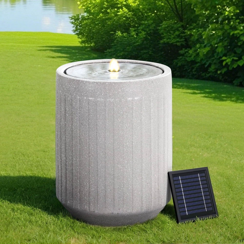 Solar Fountain LED Grey Water Feature - Image 7