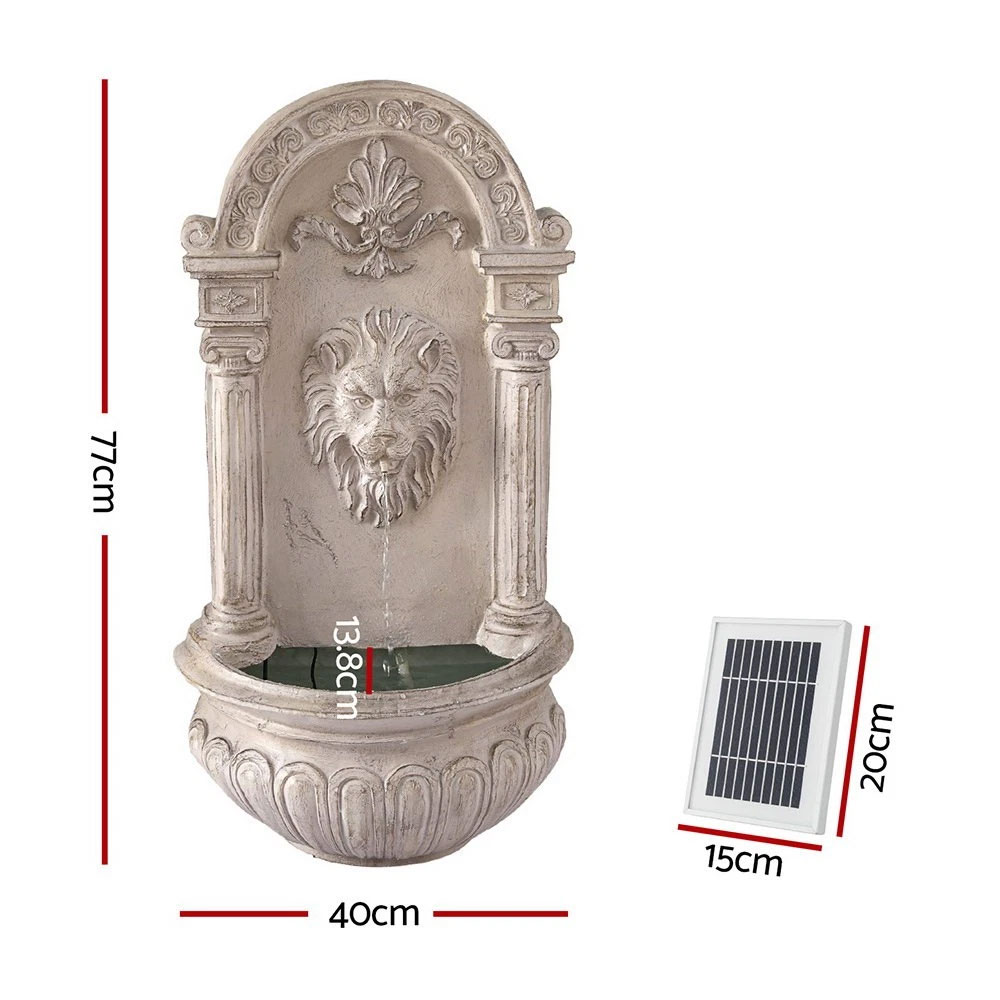Solar Fountain Wall Feature Lion - Image 2