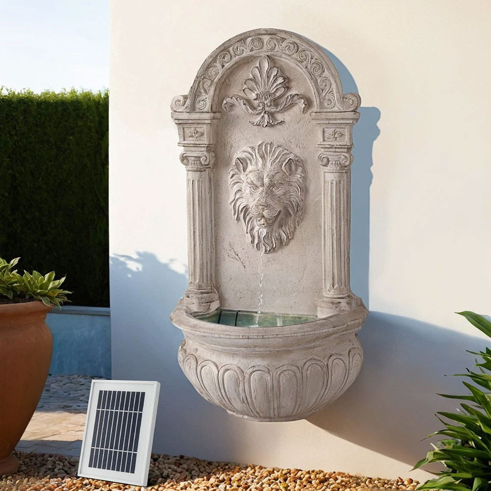 Solar Fountain Wall Feature Lion - Image 7