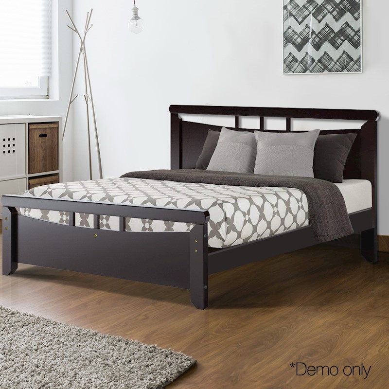 Timber Bed Frame Walle Dark Cherry - Image 2