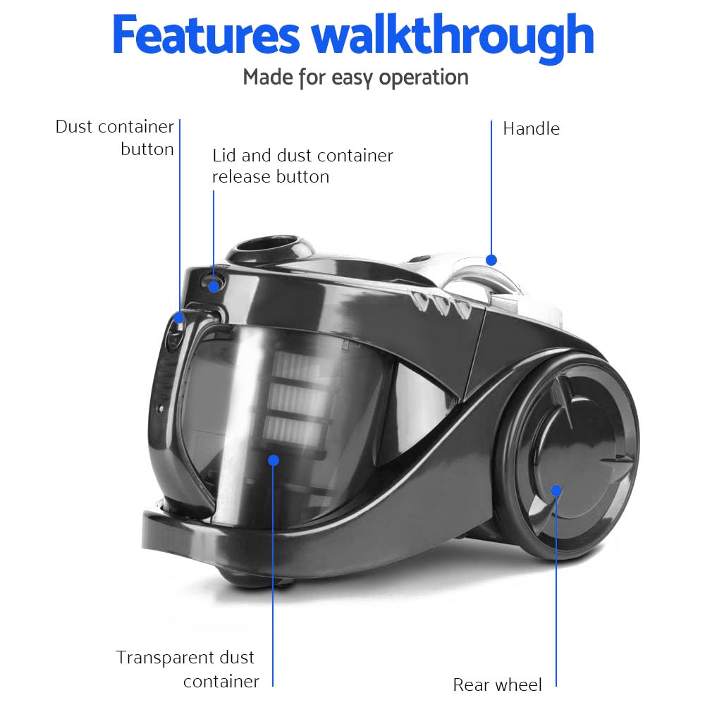 Vacuum Cleaner Bagless 2200W Black - Image 5
