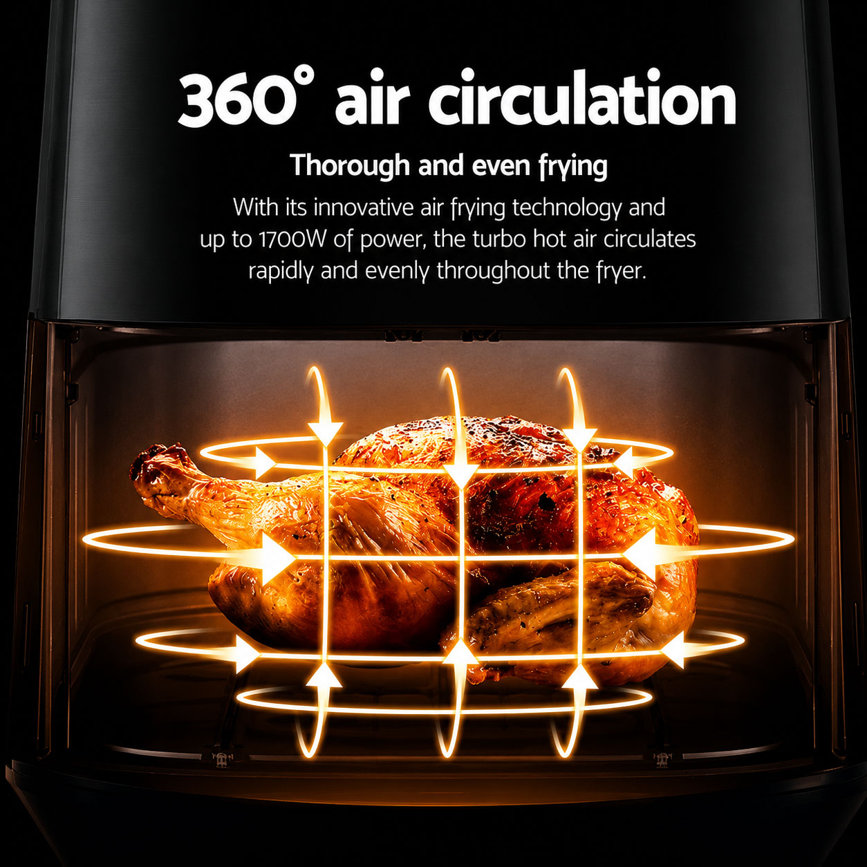 7L Air Fryer 1700W Black - Image 4