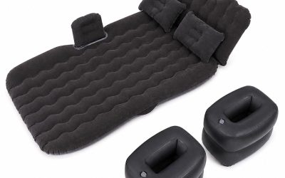 SUV Car Air Mattress Single Inflatable Camping Bed with Electric Pump Black